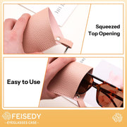 ÉÌƷͼƬ 4 | B0FKBLV8J9 | FEISEDY 2Pack Portable Glasses Case with Clip Hook, Soft Leather Eyeglass case Bag, Slim Sunglasses Pouch B0313