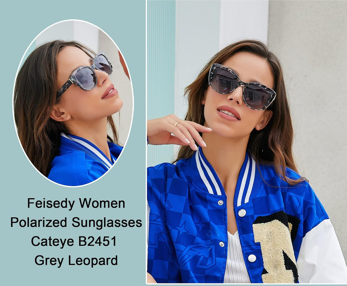 ÉÌƷͼƬ 60 | B07M9V125F | FEISEDY Polarized Vintage Sunglasses American Womens Square Jackie O Cat Eye Sunglasses B2451
