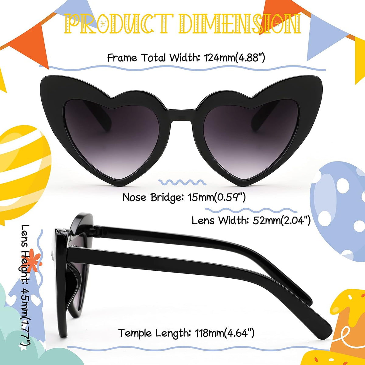 ÉÌƷͼƬ 9 | B0CHVGHKSV | FEISEDY 2 Pack Vintage Heart Sunglasses Toddler De Sol Gafas Beach Party Holiday Sun Glasses B2903