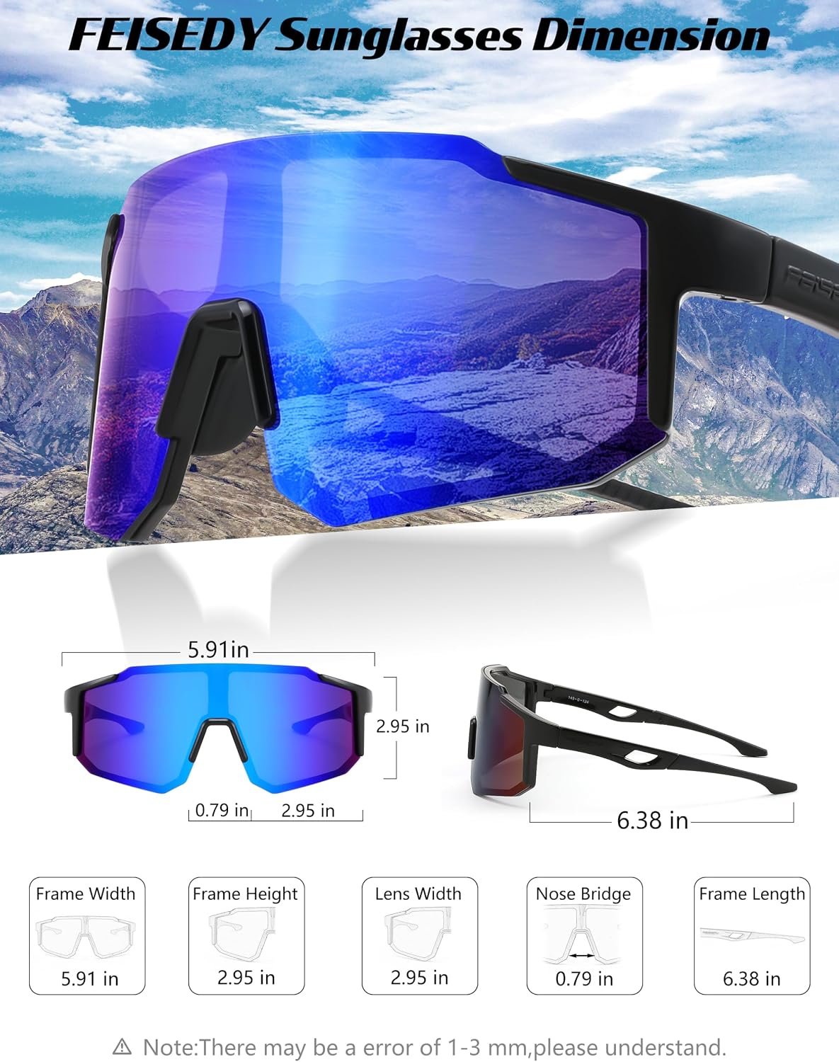 ÉÌƷͼƬ 91 | B0DTYL7JBV | FEISEDY Sports Sunglasses for Men, Women and Teens - Baseball, Biking, Cycling UV400 Protection B2388