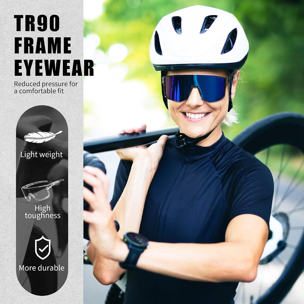 ÉÌƷͼƬ 11 | B0DK3GLVV6 | FEISEDY Cycling Glasses Sports Sunglasses for Men Women, Lightweight TR90 Frame UV400 MTB Running Fishing Baseball B0224