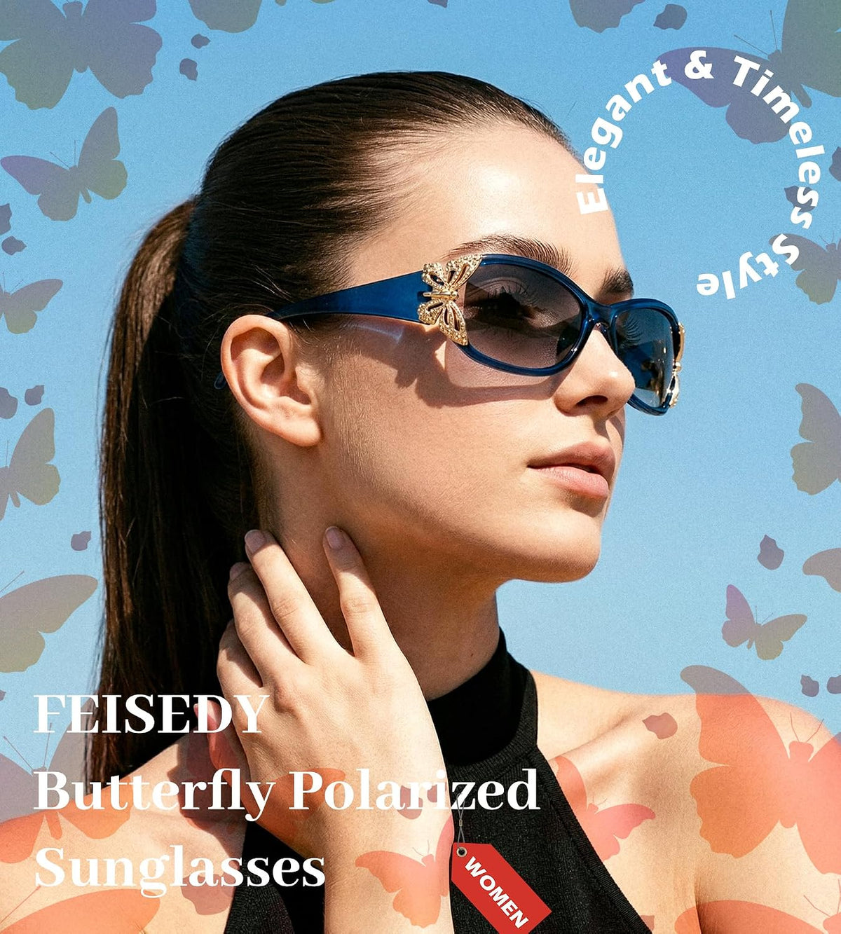 ÉÌƷͼƬ 24 | B0CNRQ7WVZ | FEISEDY Y2K Women Polarized Sunglasses Butterfly Wrap Around UV400 Shades