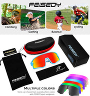 ÉÌƷͼƬ 14 | B0D73JNPNN | FEISEDY Kids Sunglasses Polarized Youth Baseball Sunglasses Sports Cycling Glasses for Boys Girls Age 4-8 B0183