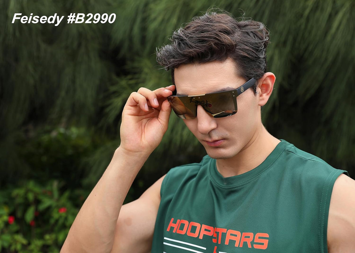 ÉÌƷͼƬ 48 | B0BZ4J86KV | FEISEDY Polarized Sunglasses for Men, Z87 Oversized Square Flat Top B2990