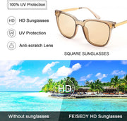 ÉÌƷͼƬ 10 | B09B3G7YTJ | FEISEDY Women Fashion Round Sunglasses Square Trendy Classic Chic Shades UV400 B2797