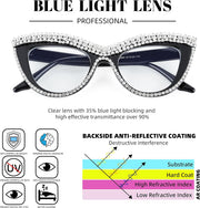 ÉÌƷͼƬ 20 | B0BLH5NHK8 | FEISEDY Diamond Blue Light Blocking Glasses Cat Eye Rhinestone Women Oversized Anti Eyestrain Computer Glasses Frame B2358