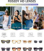ÉÌƷͼƬ 42 | B07MNGNLNT | FEISEDY Classic Women Sunglasses Fashion Thick Square Sun Glasses B2471