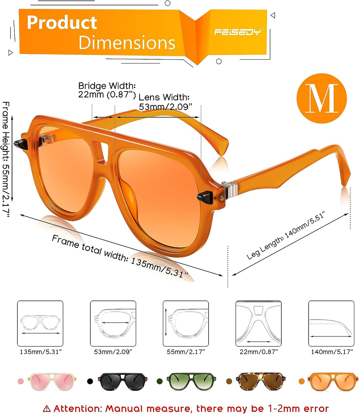 ÉÌƷͼƬ 23 | B0CDGNN3ZN | FEISEDY Vintage 70s Aviator Sunglasses Men Women Classic Retro Trendy Large Frame UV400 Sun Glasses B0030
