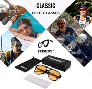 ÉÌƷͼƬ 84 | B0CB543WBD | FEISEDY Vintage Retro 70s Plastic Aviator Sunglasses Women Men Classic Large Squared Frame B2751
