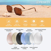 ÉÌƷͼƬ 34 | B0FQ4Y7FV6 | FEISEDY Polarized Aviator Sunglasses for Women Men Square TAC Lens B0329