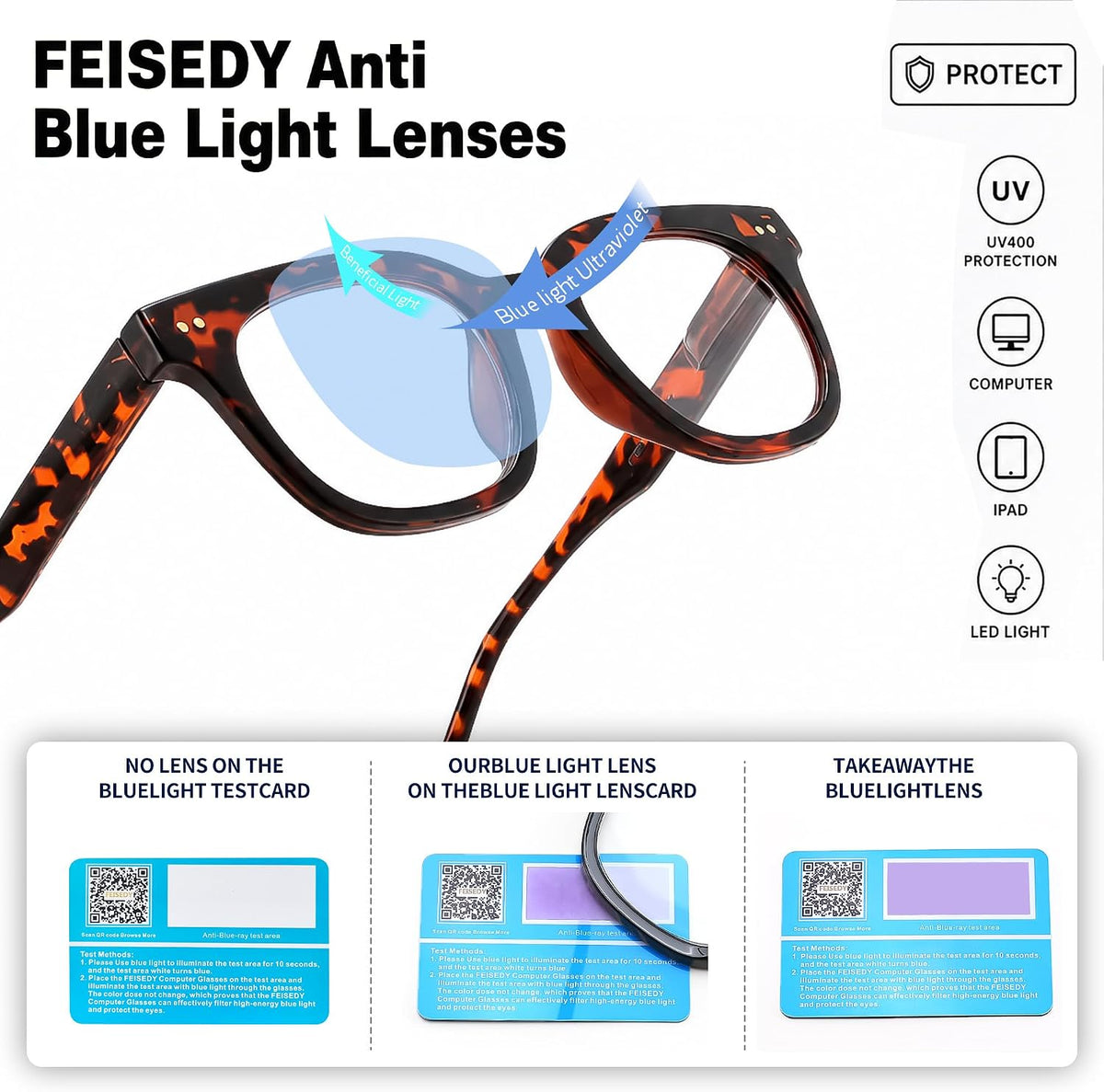 商品图片 11 | B0HCTFJTY2 | FEISEDY Blue Light Blocking Reading Glasses for Women Men B0401