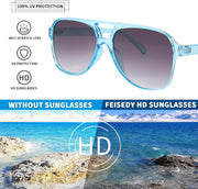 ÉÌƷͼƬ 141 | B0CB543WBD | FEISEDY Vintage Retro 70s Plastic Aviator Sunglasses Women Men Classic Large Squared Frame B2751