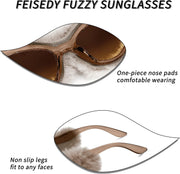 ÉÌƷͼƬ 74 | B09PN9V5N6 | FEISEDY Sunglasses Women Plush Fuzzy Soft Velvet Party Masquerade B2877