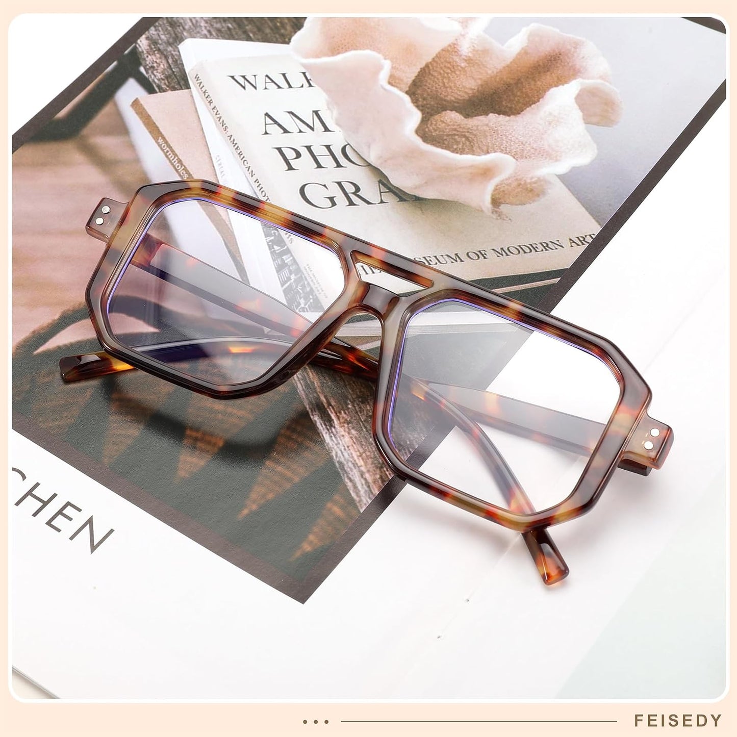 商品图片 11 | B0D3P82MGV | FEISEDY Blue Light Blocking Glasses, Aviator Frame Computer Reading/Gaming/TV/Phones Glasses for Women Men B0165