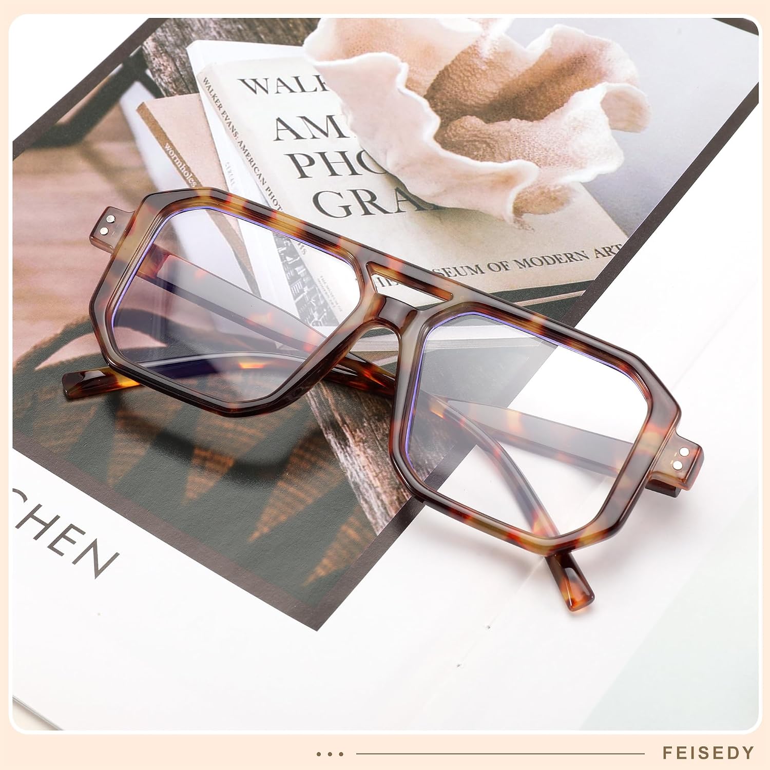 商品图片 11 | B0D3P82MGV | FEISEDY Blue Light Blocking Glasses, Aviator Frame Computer Reading/Gaming/TV/Phones Glasses for Women Men B0165