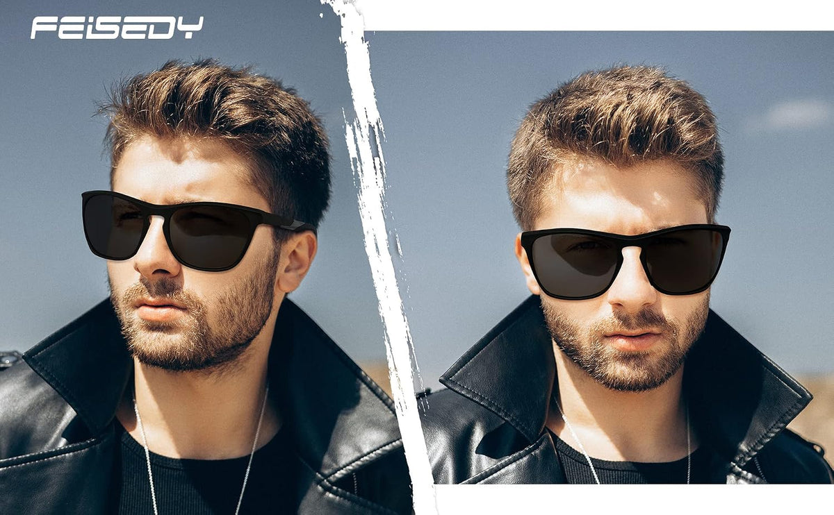 ÉÌƷͼƬ 6 | B0BMTM1T1B | FEISEDY Polarized Sunglasses for Men,Lightweight TR90 Square Frame,Sports Fishing Golf UV400 Protection B2998