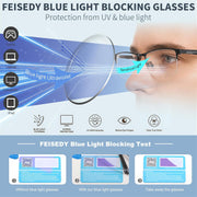 商品图片 4 | B0HBWVWRX5 | FEISEDY Rectangle Blue Light Blocking Reading Glasses Half Frame B0462