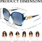 商品图片 22 | B0BJ71VZCB | FEISEDY Women's Fashion Sunglasses, Oversized Square Frame with Pearl Sparkling, Polarized UV Protection B2821