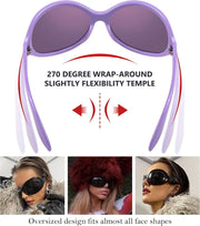 ÉÌƷͼƬ 32 | B0BYX6JXMW | FEISEDY Bug Eye Y2K Oversized Sunglasses Women Men Oval Frame B2391