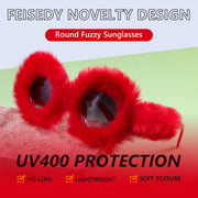ÉÌƷͼƬ 101 | B09PN9V5N6 | FEISEDY Sunglasses Women Plush Fuzzy Soft Velvet Party Masquerade B2877