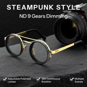 ÉÌƷͼƬ 32 | B0FK1DDVSV | FEISEDY Adjustable Sunglasses Polarized Men, Round Metal ND Filter B1400