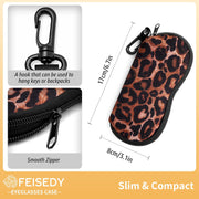 ÉÌƷͼƬ 18 | B0GFYDDD2Y | FEISEDY 2Pack Sunglasses Soft Case Ultra Light Neoprene Zipper Portable Eyeglass Pouch with Belt Clip B0385