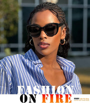 ÉÌƷͼƬ 34 | B07M9V125F | FEISEDY Polarized Vintage Sunglasses American Womens Square Jackie O Cat Eye Sunglasses B2451