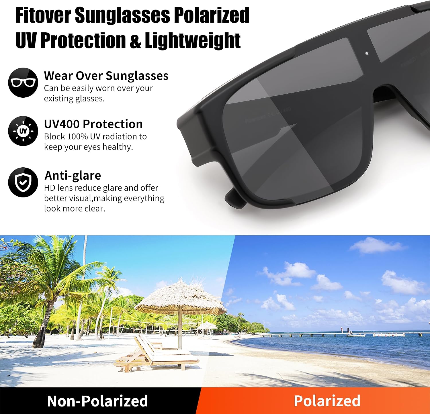 商品图片 3 | B0FY37CX2V | FEISEDY Polarized Fit Over Glasses Sunglasses for Men Women, Sports Wrap Around for Driving Cycling Fishing B0315