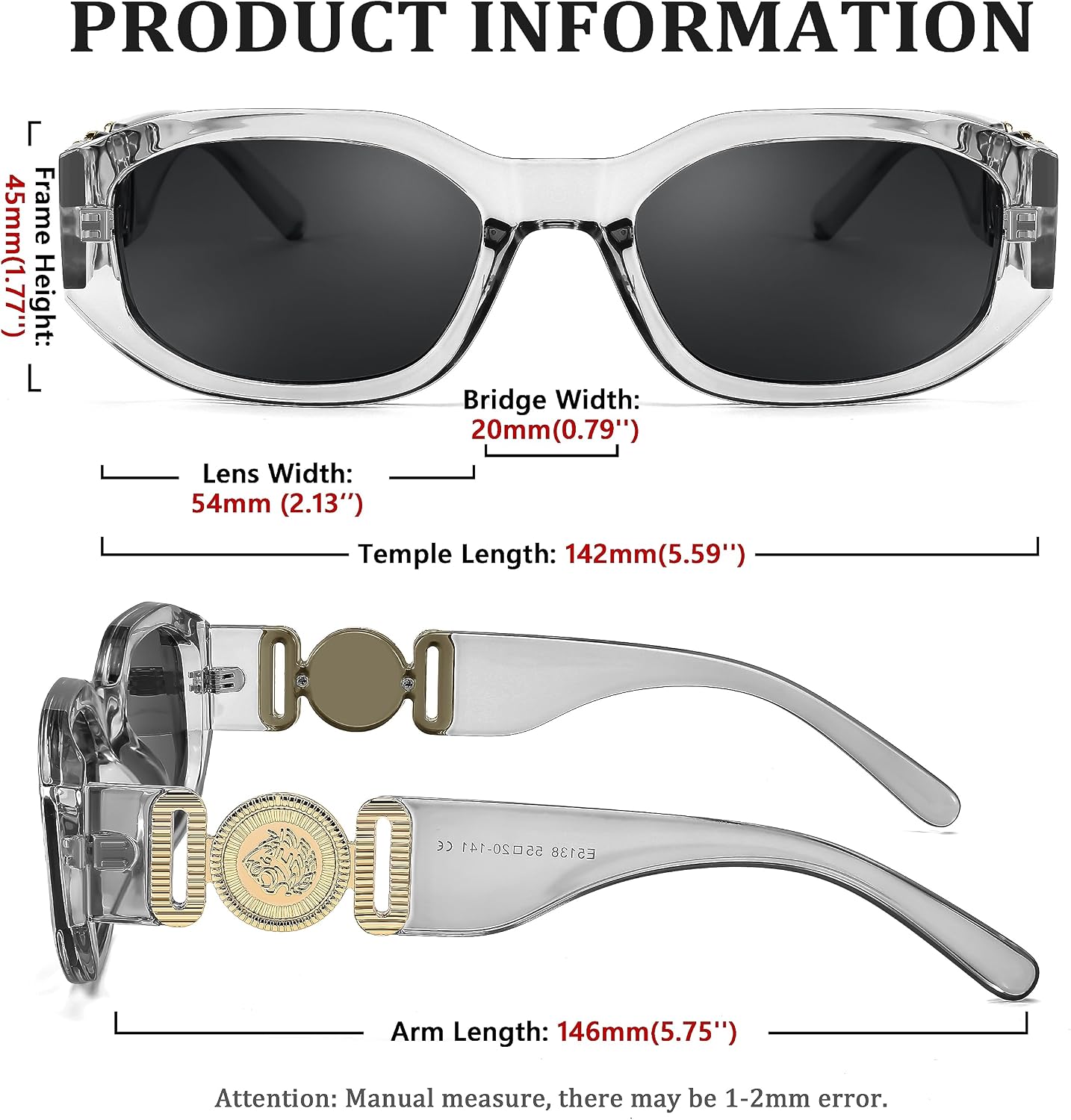 商品图片 13 | B0B5V7T75J | FEISEDY Retro Trendy Rectangle Sunglasses Women Men Narrow Shades B2322
