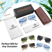 商品图片 13 | B0HFJXV98G | FEISEDY Rimless Aviator Sunglasses for Women Men Luxury UV400 Shades