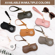 ÉÌƷͼƬ 7 | B0H4QTYMQP | FEISEDY Soft Crocodile Textured Leather Sunglass Bag, Portable Glasses Pouch With Button Clip Wrist Strap B0366