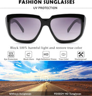 ÉÌƷͼƬ 4 | B08PD9KPH8 | FEISEDY Women Retro Square Sunglasses Trendy Shield Flat Top Shades B2717