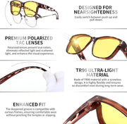 ÉÌƷͼƬ 34 | B0DJS7NVNT | FEISEDY Night Vision Driving Glasses Anti Glare Fit Over Glasses for Men Women Polarized Nighttime B0250