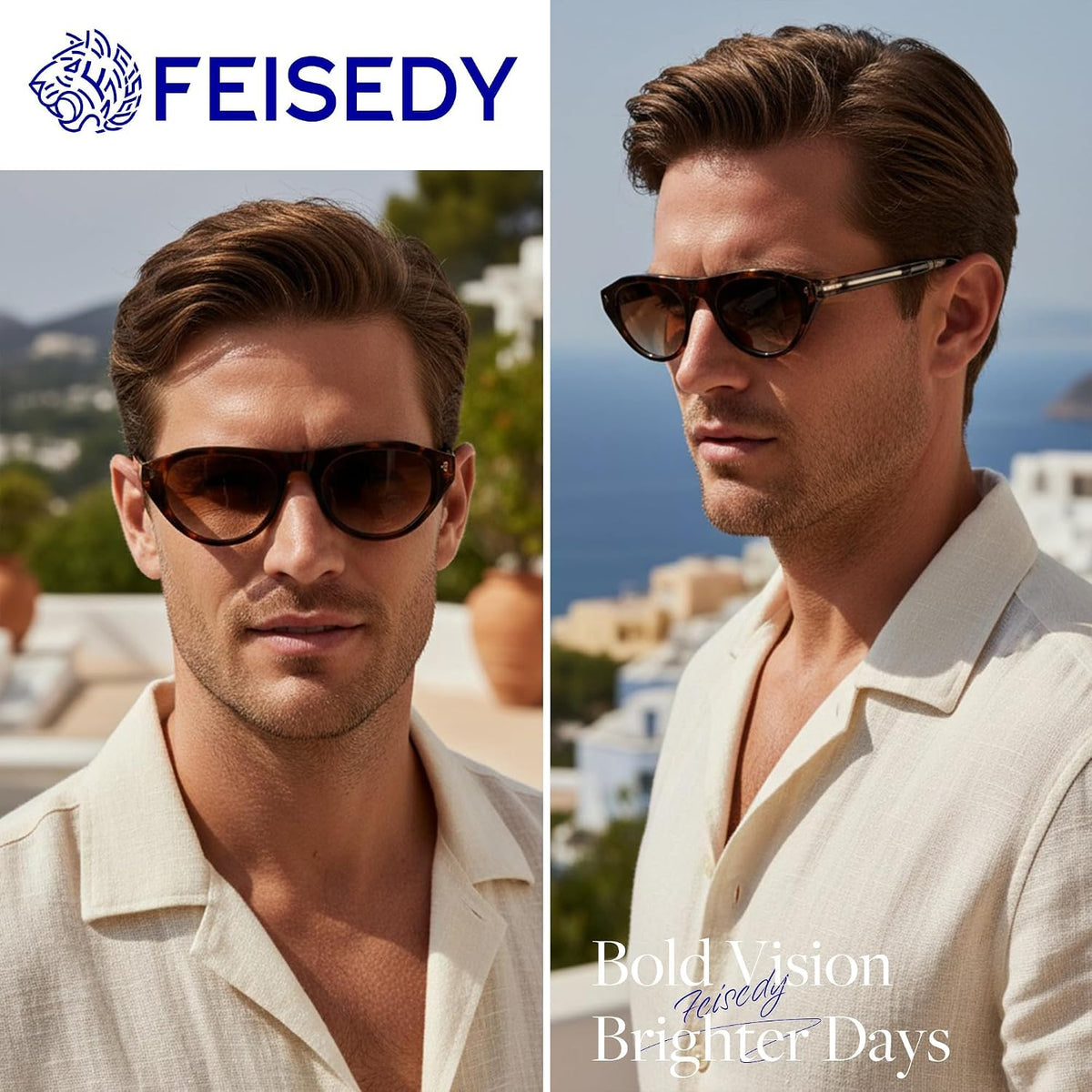 ÉÌƷͼƬ 17 | B0GSYML7HF | FEISEDY Retro Oval Cat Eye Sunglasses for Women Men B0411