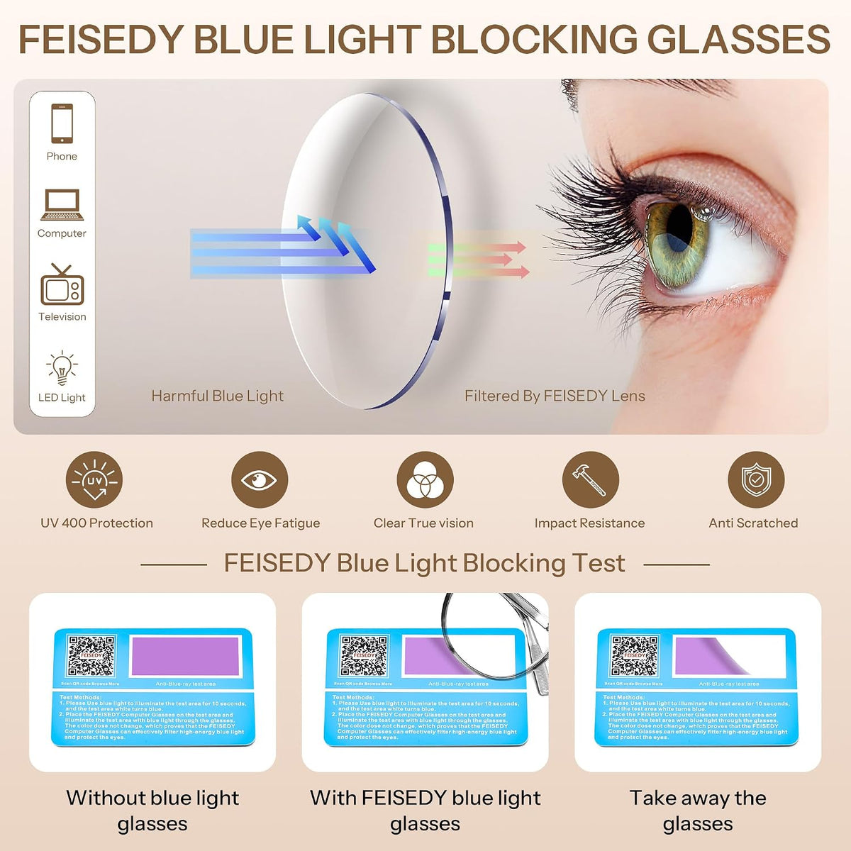 ÉÌƷͼƬ 25 | B0GT2R9GP7 | FEISEDY Photochromic Blue Light Blocking Glasses Fashion Women Men B1238