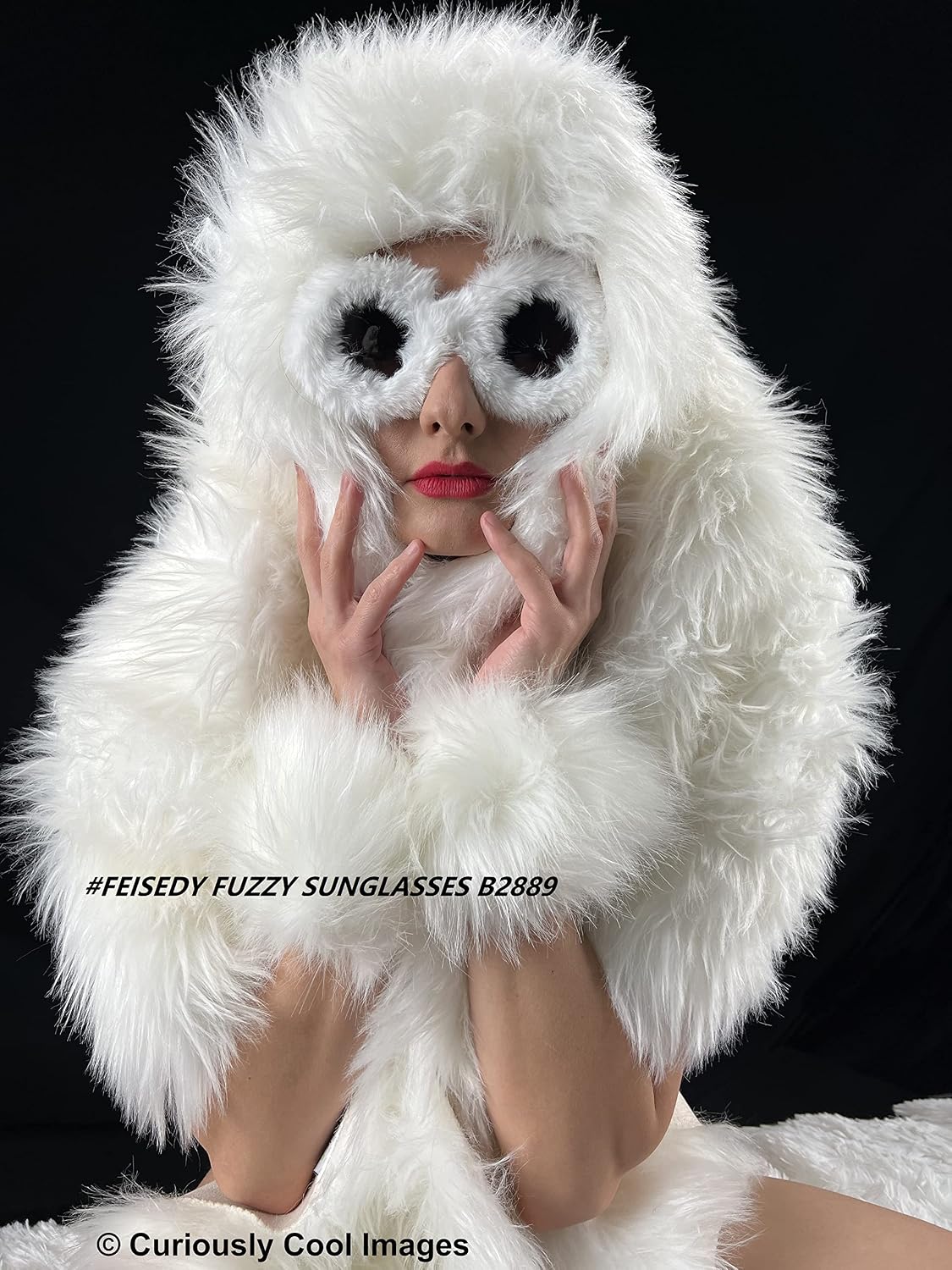 ÉÌƷͼƬ 53 | B09PN9V5N6 | FEISEDY Sunglasses Women Plush Fuzzy Soft Velvet Party Masquerade B2877