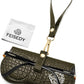 Olive Green | B0H4QPHCZX | FEISEDY Soft Crocodile Textured Leather Sunglass Bag, Portable Glasses Pouch With Button Clip Wrist Strap B0366
