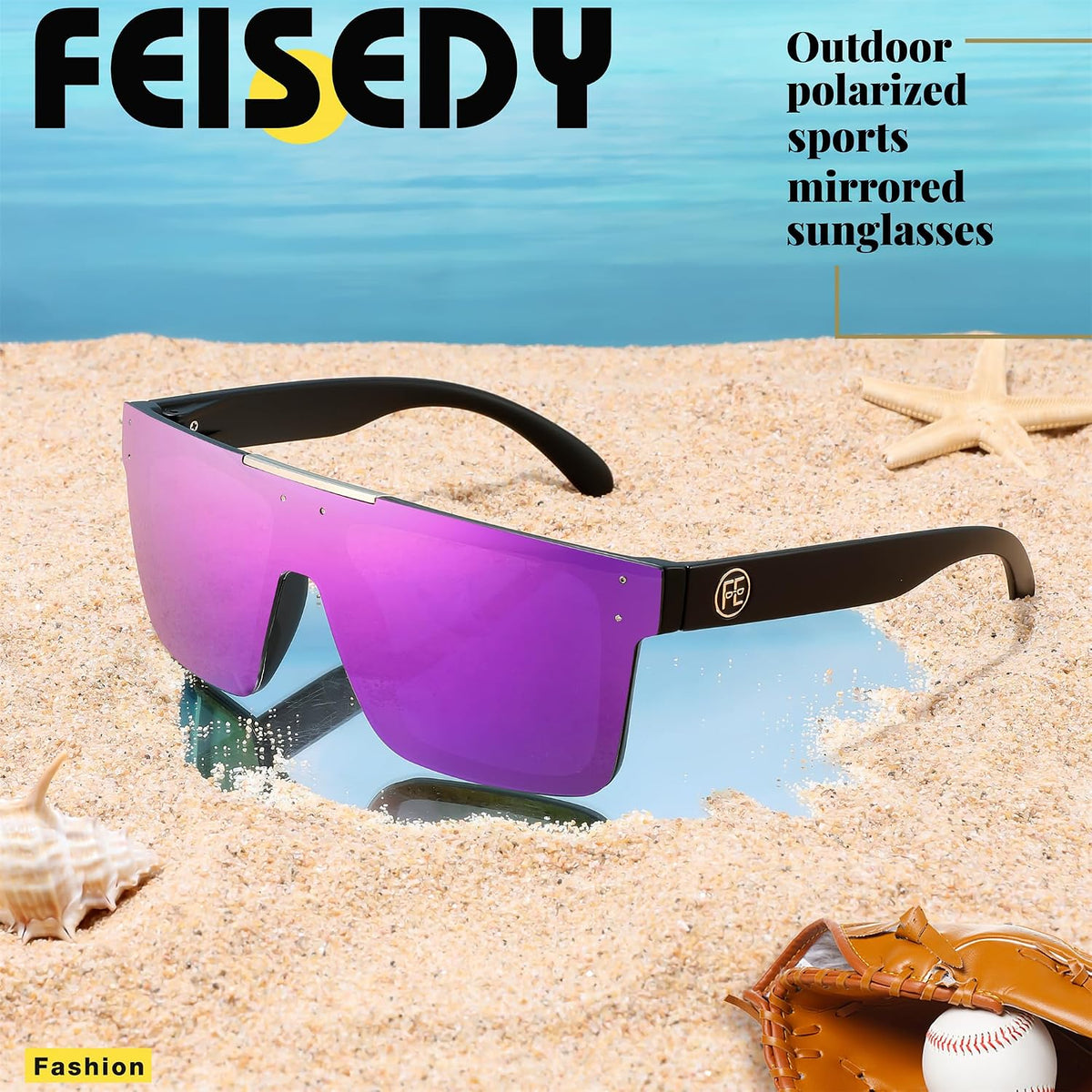 ÉÌƷͼƬ 23 | B0BZ4J86KV | FEISEDY Polarized Sunglasses for Men, Z87 Oversized Square Flat Top B2990