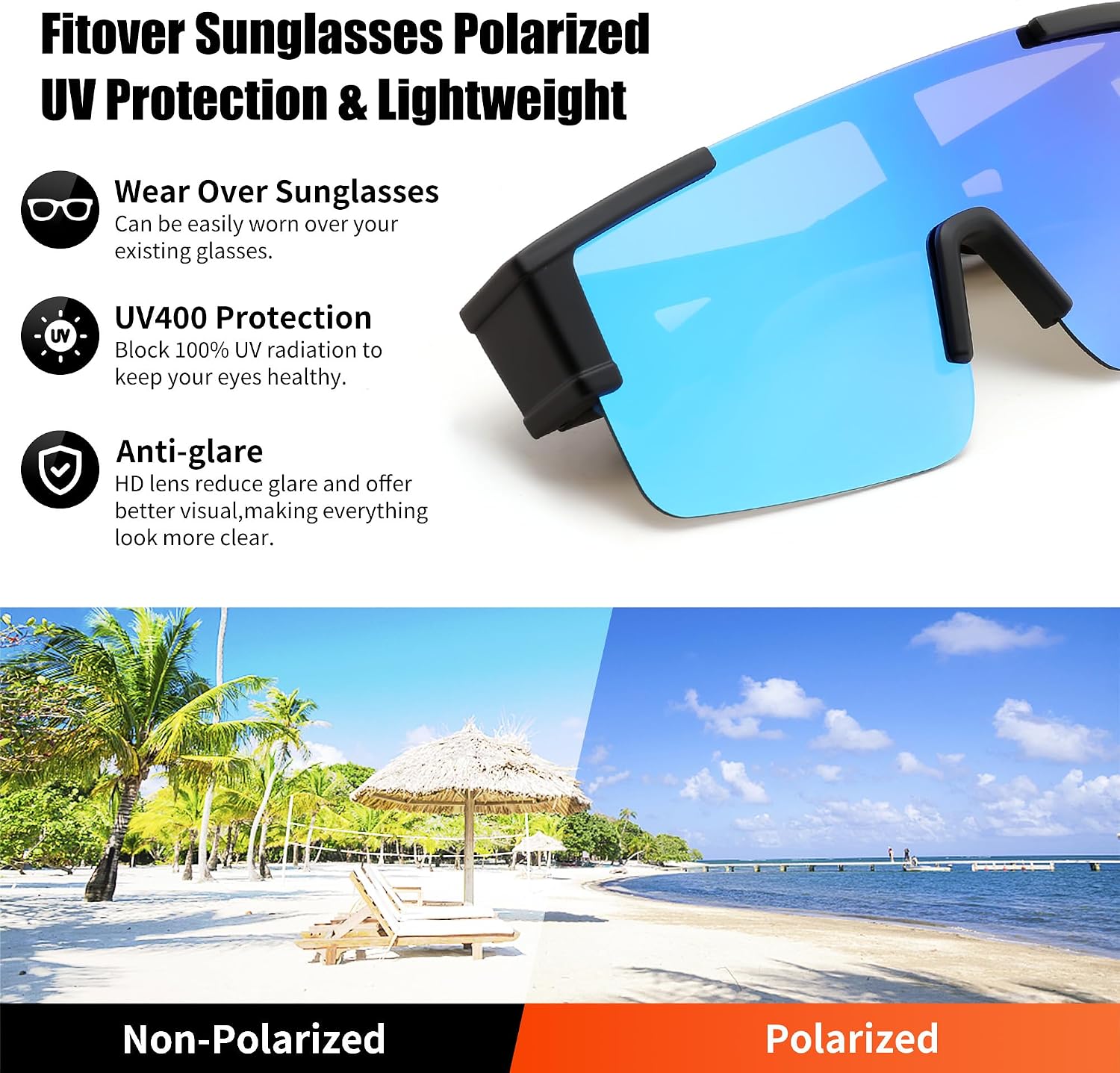 商品图片 21 | B0GGMHCCXG | FEISEDY Polarized Fit Over Glasses Sunglasses for Men Women, Sports Wrap Around for Driving Cycling Fishing B0382