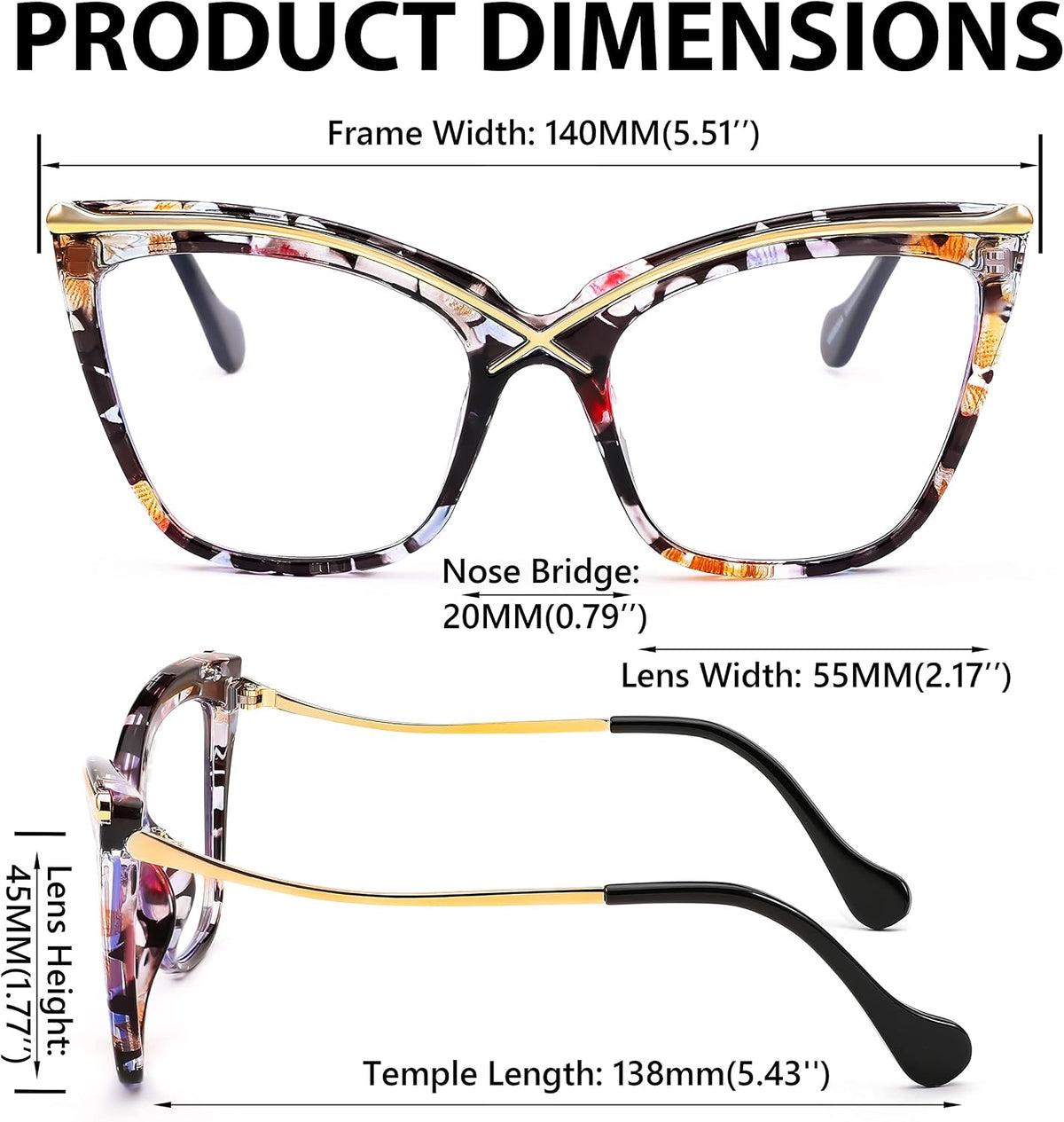 ÉÌƷͼƬ 21 | B0B63PP6VN | FEISEDY Women Oversized Square Blue Light Blocking Glasses Anti Eyestrain Cat Eye Fashion Eyewear B2956