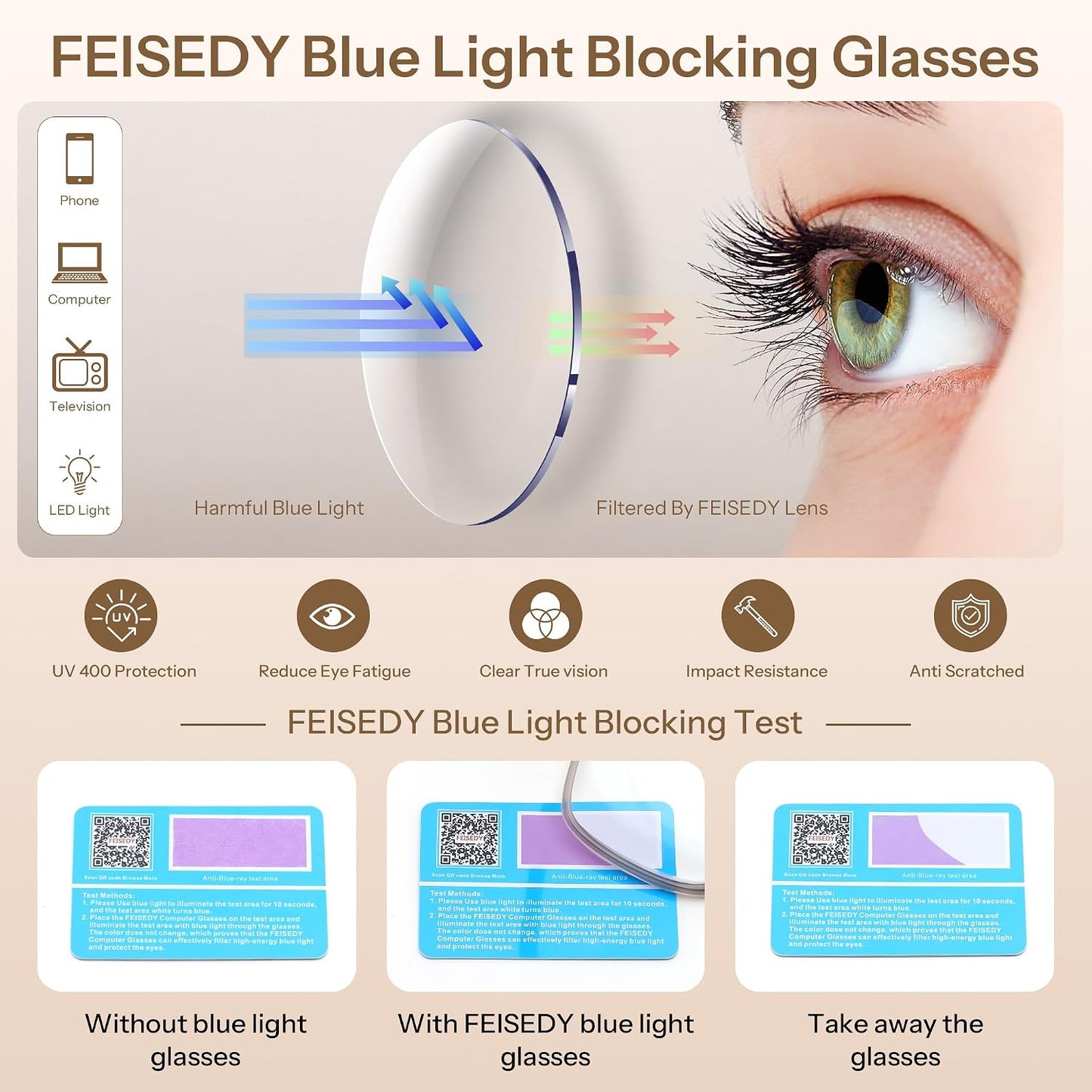 商品图片 19 | B0GLF6C715 | FEISEDY Progressive Multifocal Reading Glasses Blue Light Blocking B0397 | Sports Square Frame Near-Far Dual Use Blue Light Blocking Reading Glasses for Women Men