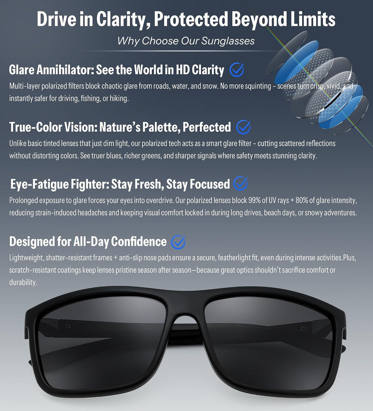 ÉÌƷͼƬ 6 | B0FPM4P9VL | FEISEDY Square Polarized Sunglasses For Men Women B0322