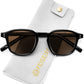 Black/Brown / 45 Millimeters | B0FHKKLXGL | FEISEDY Retro Square Sunglasses Women Men Vintage Trendy Shades UV400 Protection B0306