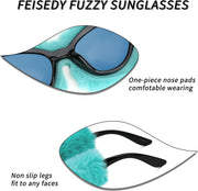 ÉÌƷͼƬ 23 | B09PN9V5N6 | FEISEDY Sunglasses Women Plush Fuzzy Soft Velvet Party Masquerade B2877