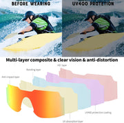ÉÌƷͼƬ 6 | B0CFFGCBZ6 | FEISEDY Sunglasses Women Men Sports, 80s Visor Retro Neon Square Sun Glasses, Miorred Shades UV400 B0004