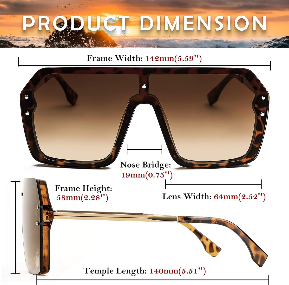 ÉÌƷͼƬ 12 | B0854JYPB2 | FEISEDY Classic Siamese One Piece Sunglasses Nice Rimless Stylish Retro Design for Women Men B2574