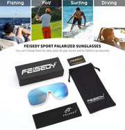 ÉÌƷͼƬ 23 | B0CWTZ9491 | FEISEDY Fashion Polarized Sunglasses Oversized One Piece Reflective Lens Sports Sun Glasses B0122