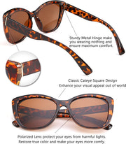 ÉÌƷͼƬ 4 | B07M9V125F | FEISEDY Polarized Vintage Sunglasses American Womens Square Jackie O Cat Eye Sunglasses B2451