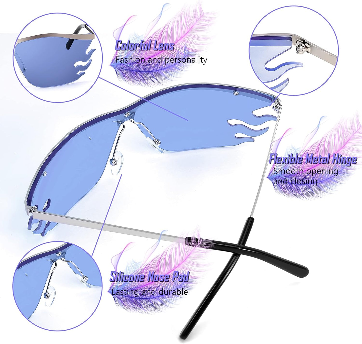 商品图片 12 | B09XHP3W7M | FEISEDY Retro Square Sunglasses Women Men Trendy Vintage Y2K Glasses Tinted Lens B2882