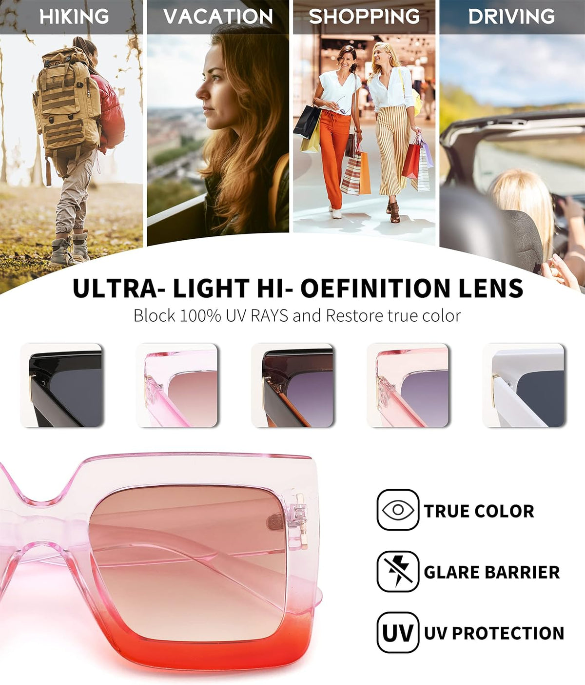 ÉÌƷͼƬ 11 | B0BZRNQQL1 | FEISEDY Oversized Square Sunglasses for Women Fashion Shades Luxury Big Sun Glasses UV400 Protection B2380